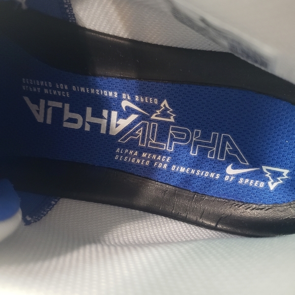 Nike Alpha Menace Pro 3 White Game Royal Blue CT6649-101 Football cleats Men 10 - Picture 9 of 11